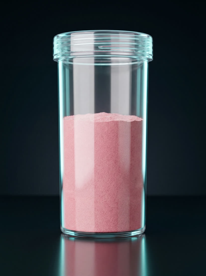Storage pod half-filled with protein powder